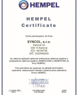 Certifikát HEMPEL
